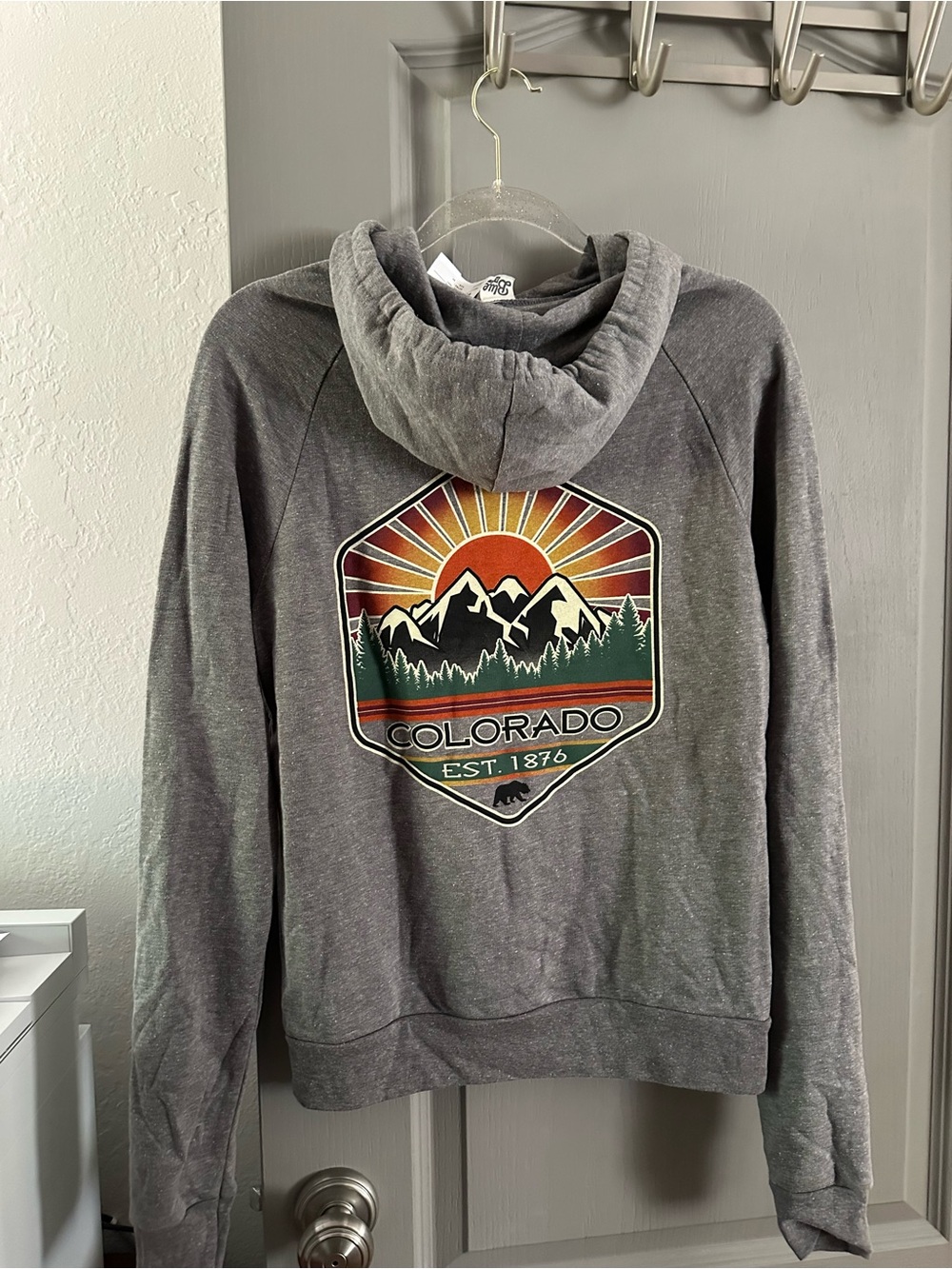 Blue 84 Men’s Gray Crewneck Hoodie Colorado Mountain 1876 NWT